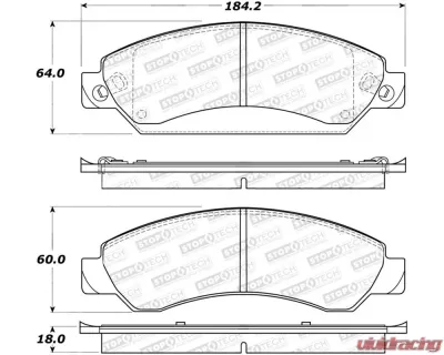 StopTech Brake Pads - Front, Ceramic, Black - Ford Mustang 2015-2023 308.1092 - 308.10920