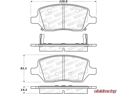 StopTech Performance Brake Pads for Ford Mustang 2015-2023, Red, 308.1093 - 308.10930