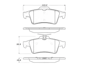 StopTech Brake Pad Set - Front, Red, for Honda Civic 2006-2011, 308.1095