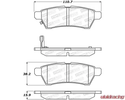 StopTech Brake Pads for Ford Mustang 2015-2023, Ceramic, Front 308.11 - 308.11000