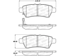 StopTech Performance Brake Pads for Honda Civic 2001-2005, Red, 308.1101
