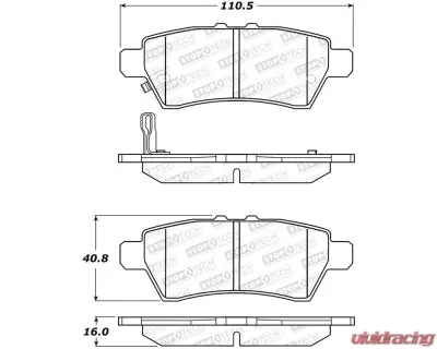 StopTech Performance Brake Pads for Honda Civic 2001-2005, Red, 308.1101 - 308.11010
