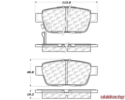 StopTech Brake Pads for Ford Mustang 2015-2023, Ceramic, Front, 308.1103 - 308.11030