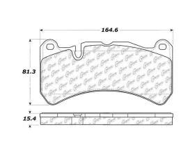 StopTech Brake Pads - Front, Red, for Ford Mustang 2015-2023, 308.1116