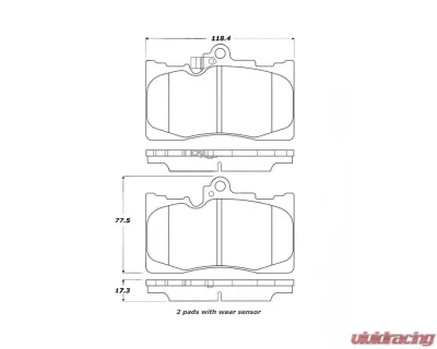 StopTech Brake Pads - Front, Ceramic, Red for Honda Civic 2016-2021 - 308.1118 - 308.11180