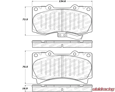StopTech Brake Pads - Front, Red, High-Performance for BMW 3 Series 2007-2013 - 308.1119 - 308.11190