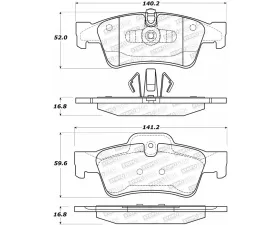 StopTech Brake Pads - Performance, Front, Ceramic, Red - Ford Mustang 2005-2014 - 308.1122