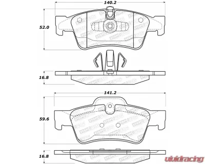 StopTech Brake Pads - Performance, Front, Ceramic, Red - Ford Mustang 2005-2014 - 308.1122 - 308.11220