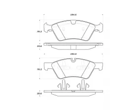 StopTech Brake Pads - Front, Ceramic, Black - Ford Mustang 2015-2023 308.1123
