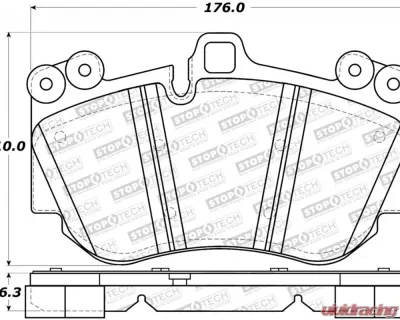 StopTech Brake Pads for Ford Mustang 2015-2023, Ceramic, Front 308.113 - 308.11300