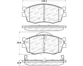 StopTech Brake Pads for Honda Civic 2006-2011, Front, Red, 308.1156