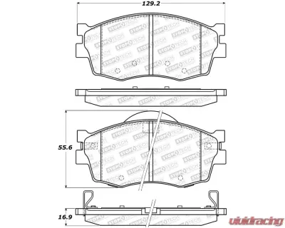 StopTech Brake Pads for Honda Civic 2006-2011, Front, Red, 308.1156 - 308.11560