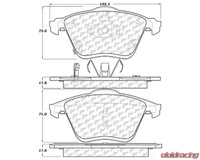 StopTech Brake Pads, Front, Ceramic, Black, for Honda Civic 2006-2011, 308.1186 - 308.11860