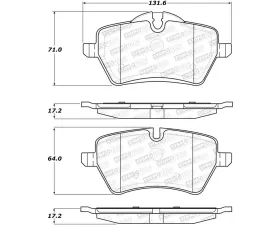 StopTech Street Brake Pads Front with Shims, Mini Paceman 2013-2016, 308.12041