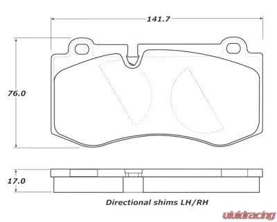 StopTech Brake Pads - Front, Ceramic, Red, Ford Mustang 2015-2023, 308.1223 - 308.12230