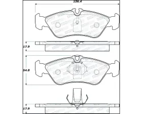 StopTech Brake Pads - Front, Ceramic, Red - Honda Civic 2006-2011, 308.1229