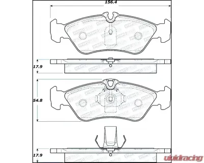 StopTech Brake Pads - Front, Ceramic, Red - Honda Civic 2006-2011, 308.1229 - 308.12290