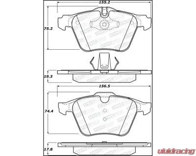 StopTech Brake Pads for Ford Mustang 2015-2023, Ceramic, 308.124 - 308.12400