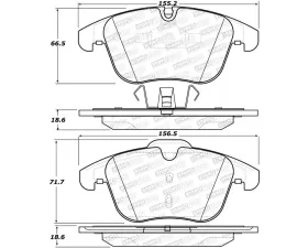 StopTech Brake Pads - Front - Red - BMW 3 Series 2006-2011 - 308.1241