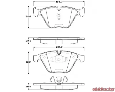 StopTech Brake Pads - Front, Ceramic, Black - Ford Mustang 2015-2021 - 308.126 - 308.12600