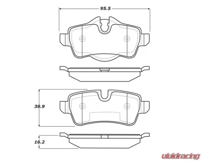 StopTech Brake Pads - Front, Ceramic, Red, for Honda Civic 2006-2011 - 308.1309 - 308.13090