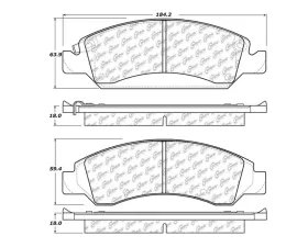 StopTech Performance Brake Pads for Honda Civic 2006-2011, Red 308.1363