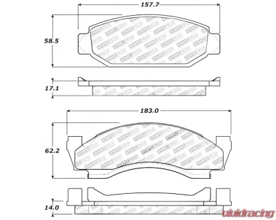StopTech Brake Pads - Front, Red, Performance for Ford Mustang 2015-2020 309.005 - 309.00500