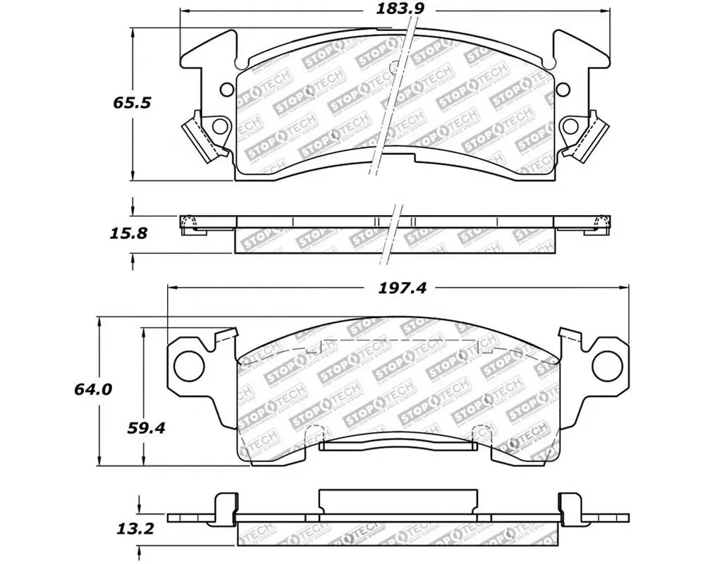 StopTech Performance Brake Pads for Ford Mustang 2015-2023, Red, 309.0052 - 309.00520