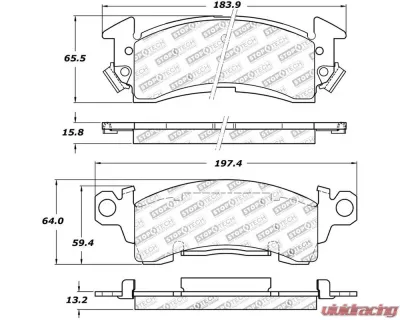 StopTech Performance Brake Pads for Ford Mustang 2015-2023, Red, 309.0052 - 309.00520