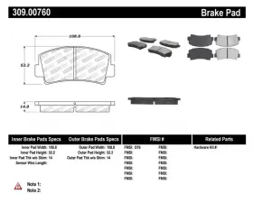 StopTech Brake Pads - Front, Ceramic, Red, Subaru WRX 2015-2021, 309.0076