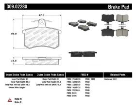 StopTech Performance Brake Pads for Ford Mustang 2015-2023, Red, 309.0228