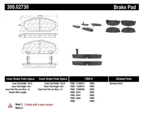 StopTech Brake Pads for Ford Mustang 2015-2023, Ceramic, Front, 309.0273