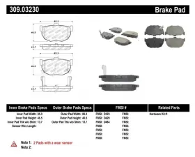StopTech Performance Brake Pads for Ford Mustang 2015-2020, Red, 309.0323
