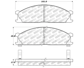 StopTech Brake Pads - Front, Ceramic, Red, Ford Mustang 2015-2023, 309.0333