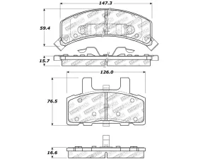 StopTech Brake Pads - Front, Ceramic, Red, for Ford Mustang 2015-2020, 309.0369