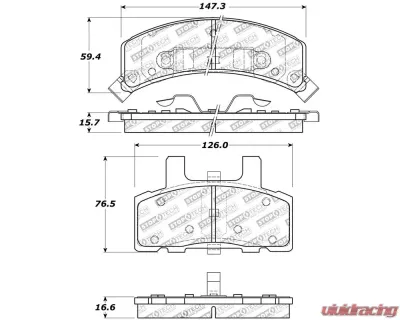 StopTech Brake Pads - Front, Ceramic, Red, for Ford Mustang 2015-2020, 309.0369 - 309.03690