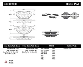 StopTech Performance Brake Pads for Ford Mustang 2015-2021, Red 309.0396