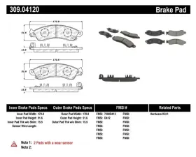 StopTech Brake Pads - Front, Ceramic, Red, 2006-2011 Honda Civic - 309.0412