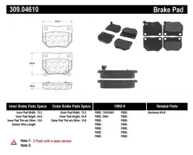 StopTech Brake Pads, Front, Ceramic, Black, for Ford Mustang 2015-2023, 309.0461