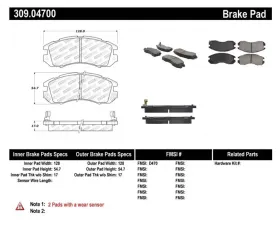 StopTech Brake Pads, Front, Ceramic, Black - Ford Mustang 2015-2023 309.047