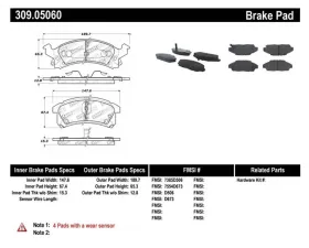 StopTech Brake Pads for Honda Civic 2006-2011, Front, Ceramic, 309.0506