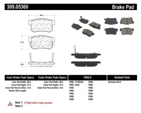 StopTech Brake Pads for Ford Mustang 2015-2021, Ceramic, Front, 309.0536