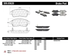 StopTech Brake Pads, Front, Ceramic, for Honda Accord 2003-2007, 309.0562