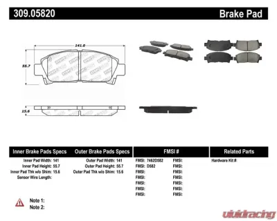StopTech Brake Rotor, Front, Silver, Ford Mustang 2015-2021, 309.0582 - 309.05820