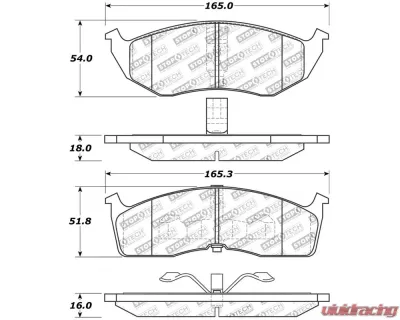 StopTech Brake Pads - High-Performance, Ceramic, Front, Black - 309.0591 for Ford Mustang 2015-2020 - 309.05910