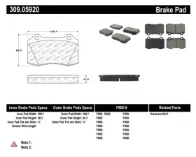 StopTech Brake Pads for Honda Civic 2006-2011, Ceramic, Front, 309.0592