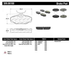 StopTech Brake Pads, Ceramic, Front, Black, Ford Mustang 2015-2023, 309.061