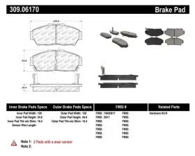 StopTech Brake Pads for Ford Mustang 2015-2023, Ceramic, Front, 309.0617