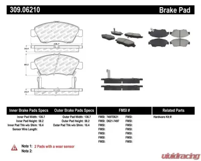 StopTech Brake Rotor, Front, Black, for Honda Civic 2006-2011, 309.0621 - 309.06210