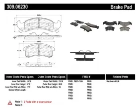 StopTech Brake Pads - Front, Ceramic, Black, Honda Civic 2016-2021, 309.0623